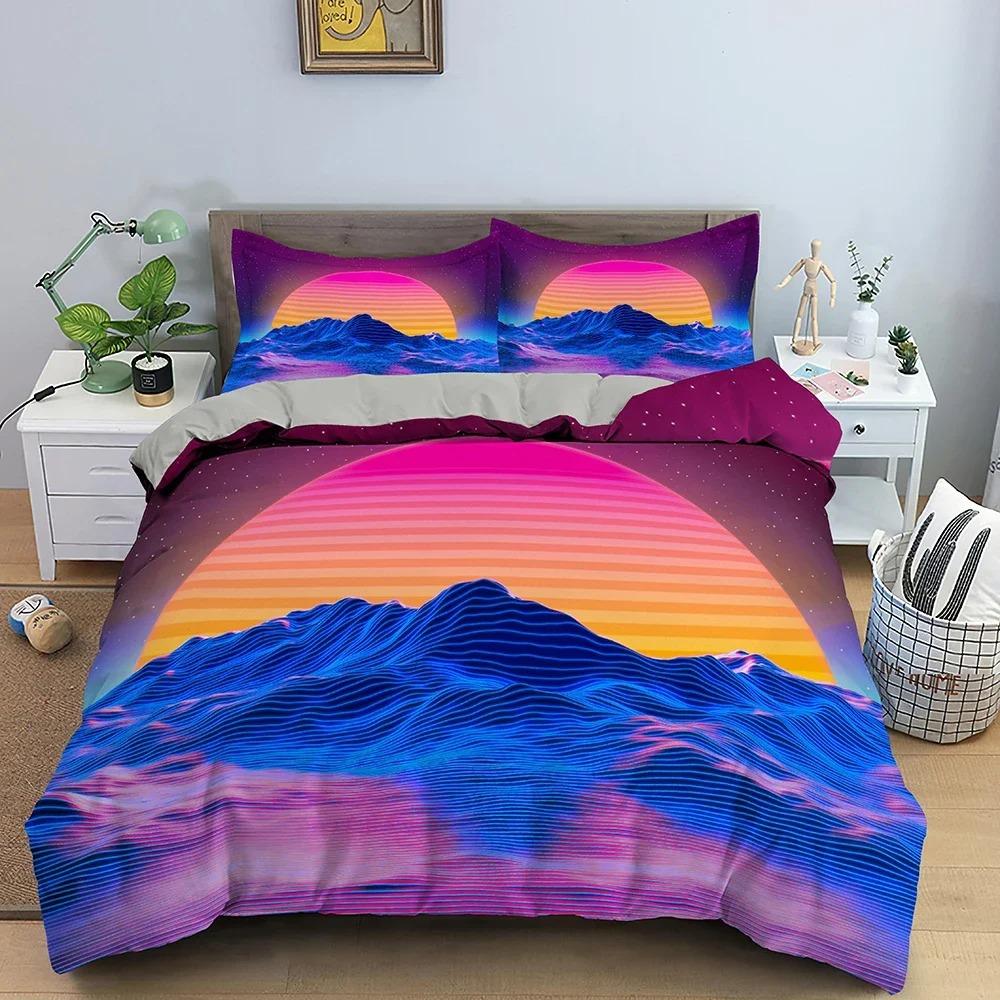 Big Wave Duvet Cover Set Japanese Art Bedding Set 3D Abstract Comforter Cover With Pillowcase Single Twin King Queen Bedclothes