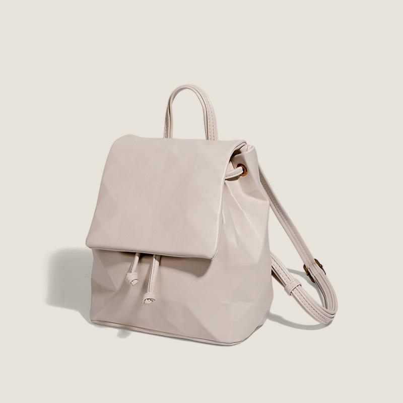 Geometric Diamond Pattern Double Shoulder Backpack - Versatile for Work, Commute, Travel & Outings