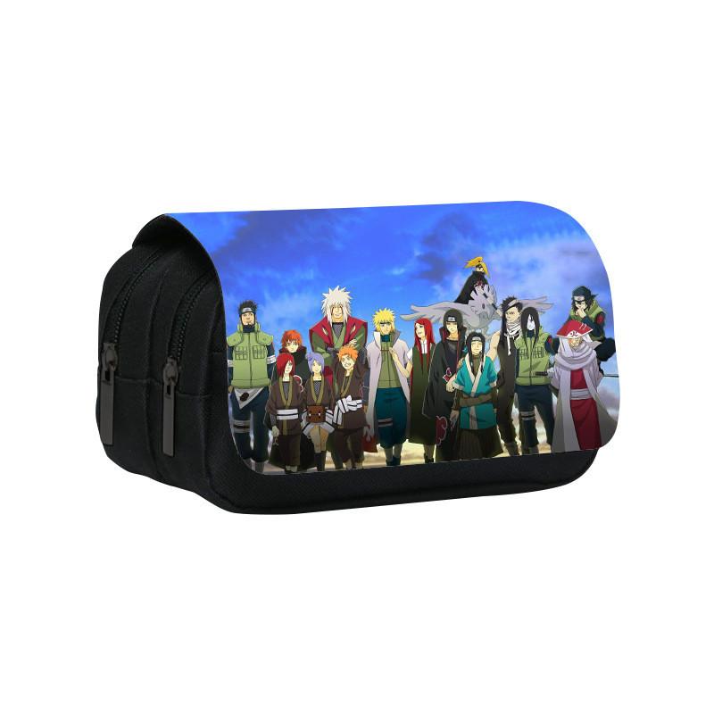 Naruto Shinobi Printed Twin Compartment Pen Pouch With Waterresistant Nylon For Students