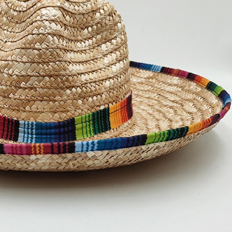 Natural Woven Straw Sombrero Hat Festival Design  Breathable Mexico Sun Hat For Beach Party Family Gathering Activity