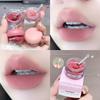 Petite Boîte Ronde Lèvres Boueuse Rouge à Lèvres Mat Imperméable Hydratant Ne Colle Pas aux Tasses Mousse Sexy Rouge Brillant à Lèvres Solide Crème Blush Joues
