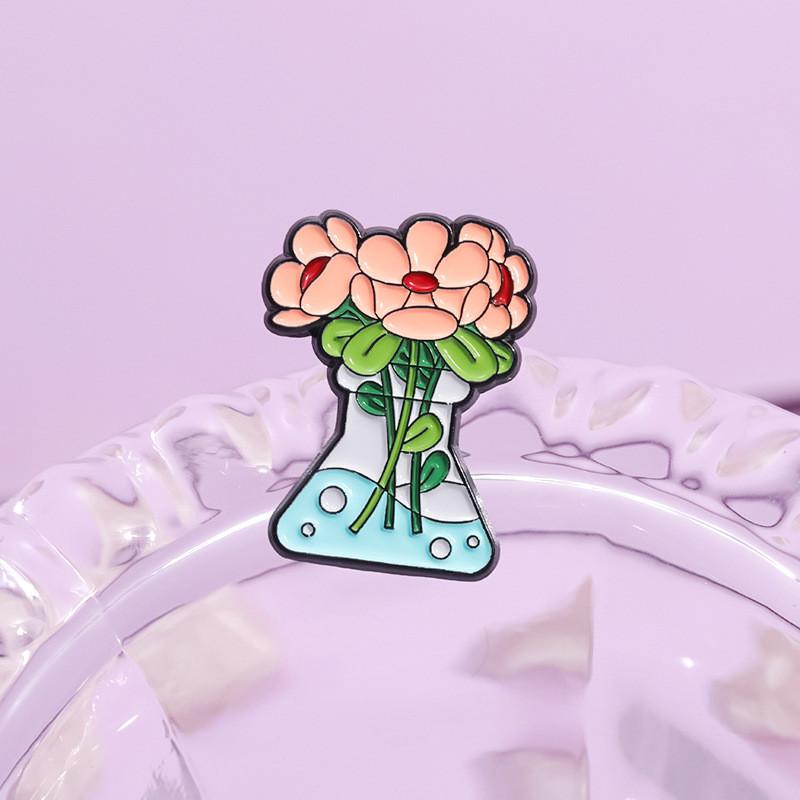 Trendy Cartoon Character Green Plant Brooches Versatile Metal Pins For Unisex Fashion Statement