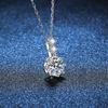 New Sparkling D Color 1CT 6.5mm Moissanite Pendant Necklace for Women Party 925 Sterling Silver Diamond Neck Chain Necklaces