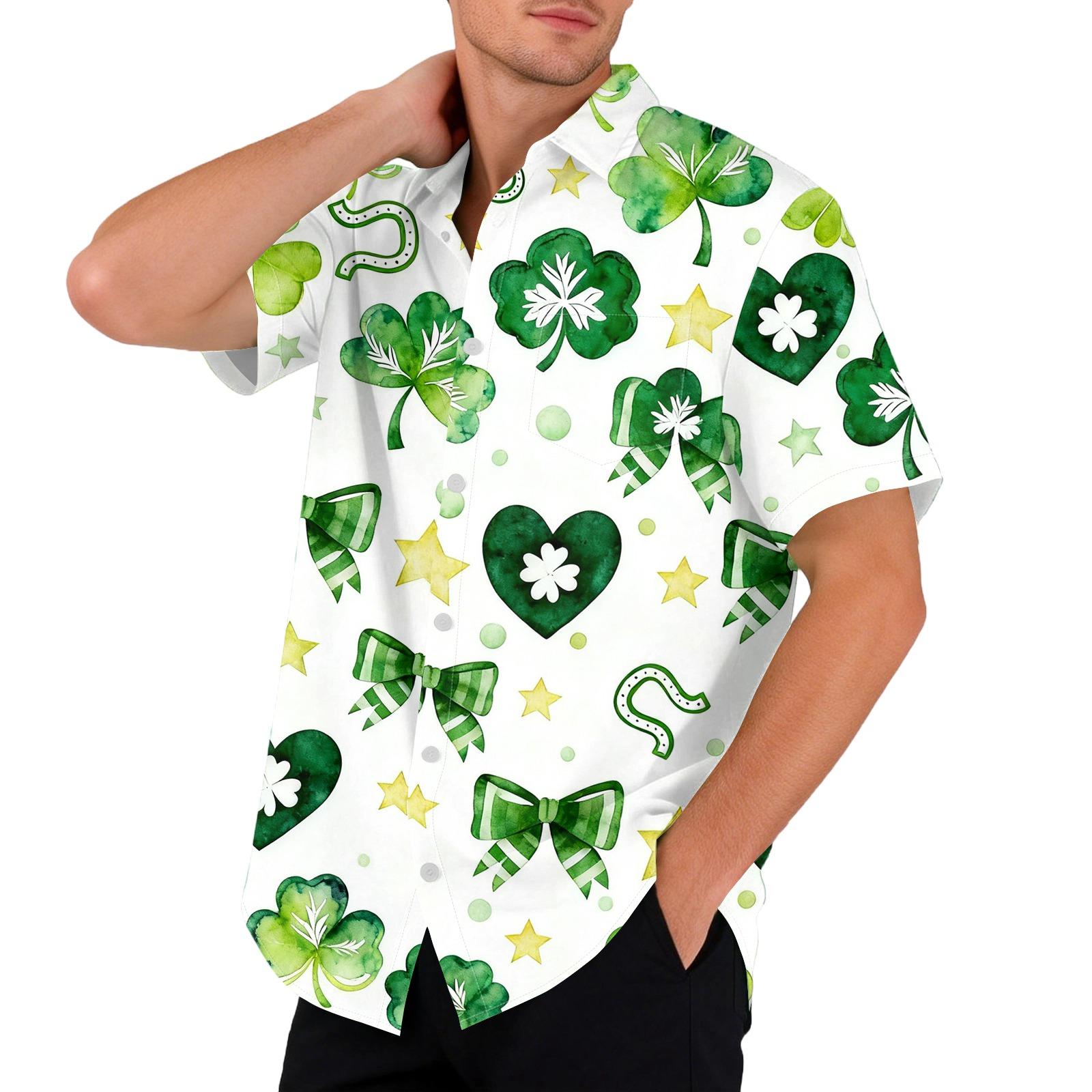 

Men s loose and casual flag-print T-shirt, short sleeve shirt M