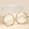 1 Pair Metal Thorn Vine Earring Openwork Stud Hoop Earring  Women's Fashion Accessory