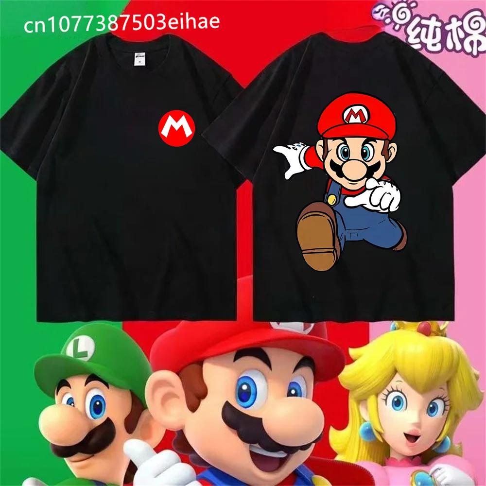 2026 New Manga Super Mario Oneck Tshirt Mens and Womens Casual Breathable Summer Printed Role Playing Top Tshirt