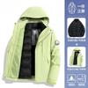 Men Women 3-in-1 Waterproof Windproof Hiking Jacket With Removable Fleece Liner Outdoor Travel Camping