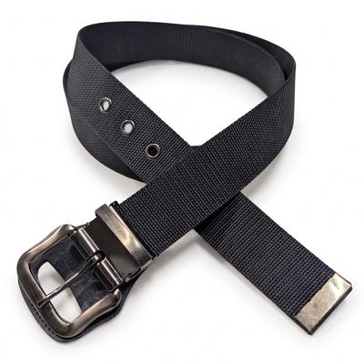 [Sealand] Long Nylon Belt with Guard, WorkCasual, Fits Up To 130cm Waist: 40mm Width [Black] Made In Japan