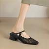 Fashion New Summer Women Slippers Shoes for Women Fashion Hollow Out Mules Square Toe Low Heels Shoes Women Zapatos Mujer Ladies Shoes