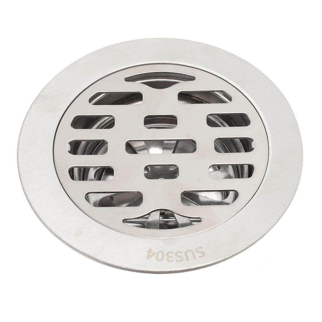 Round Floor Drain 3.9in Stainless Steel Odor Proof High Flow Anti Slip Shower Drain Kit for 75mm