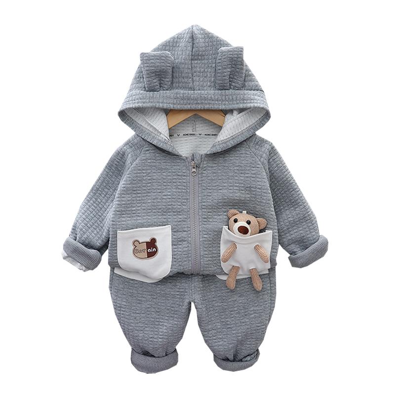 

Детский комплект одежды с капюшоном и штанами из 2 предметов для мальчика, комплект одежды на осень и весну для мальчиков 120cm серый