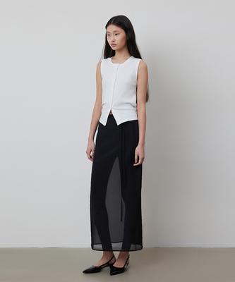 Kwinseulaebis See-Through Wrap Layered Skirt