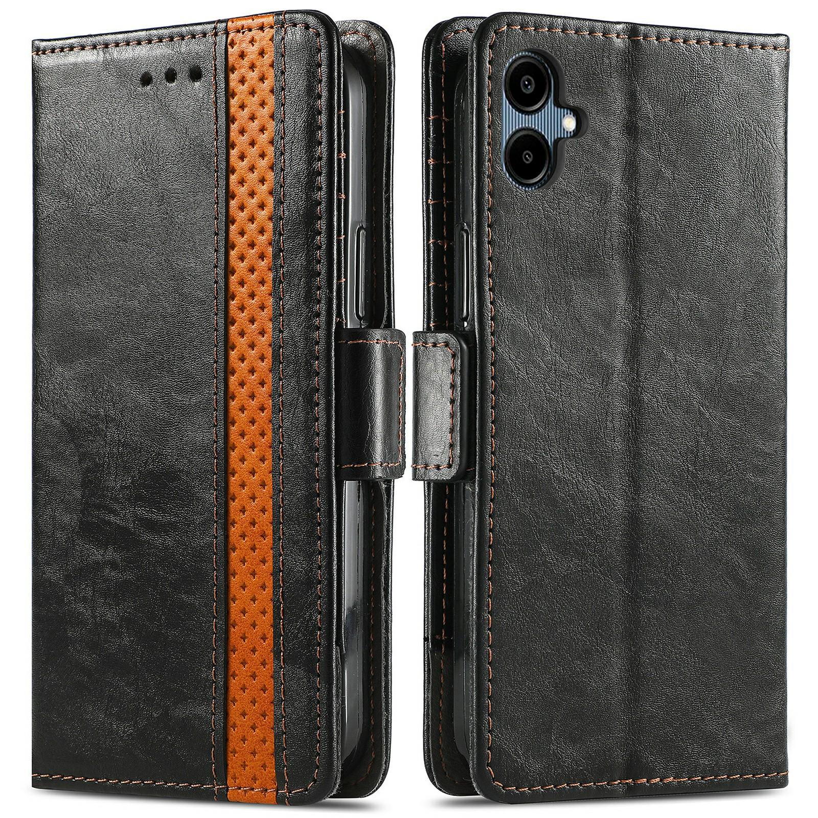 

For Samsung Galaxy A06 4G Phone Cases CASENEO PU Leather Cover Stand with RFID Blocking Wallet Black