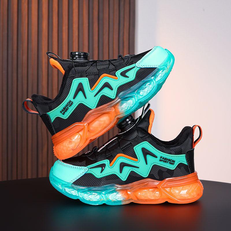 Autumn/Winter Kids Snow Sneakers Kids Short Fluff Sneakers Rotating Button Anti-Slip Sneakers Big Boy Cotton Shoes