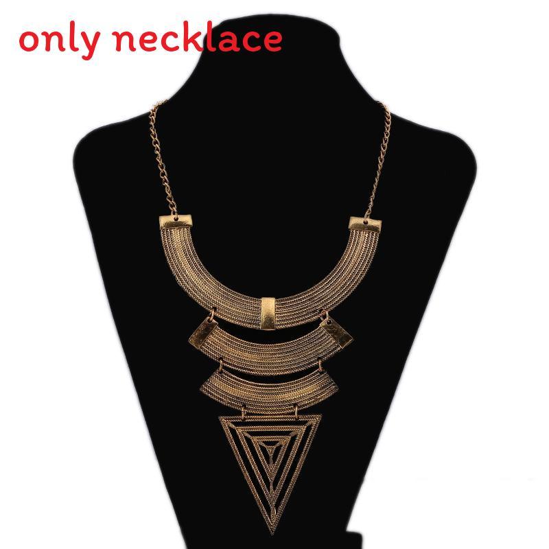 Creative And Fashionable Multi Layer Geometric Shape Women Metal Necklace