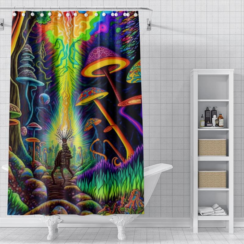 Magic Forest Shower Curtain Washable Dirt-Resistant Shower Head waterproof Polyester Bath Curtain For Home Decor
