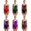 Sleeveless Gymnastics Leotard - Rhinestone Patchwork & Contrast Color Slit Overlay for Rhythmic Dance