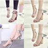Premium Quality Women Dress Sandals Featuring Transparent Thick High Heels And Chic Design