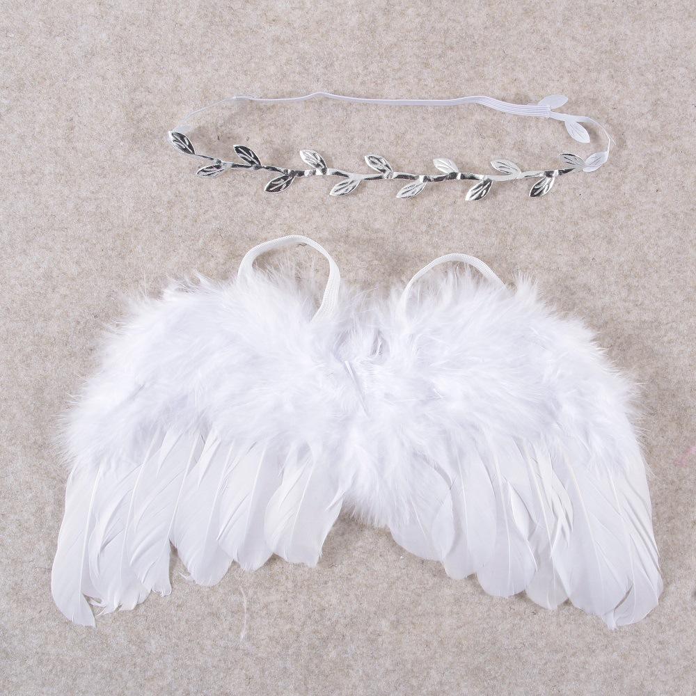 New European and American handmade flower headband and angel feather wings baby photography props baby fashion suit