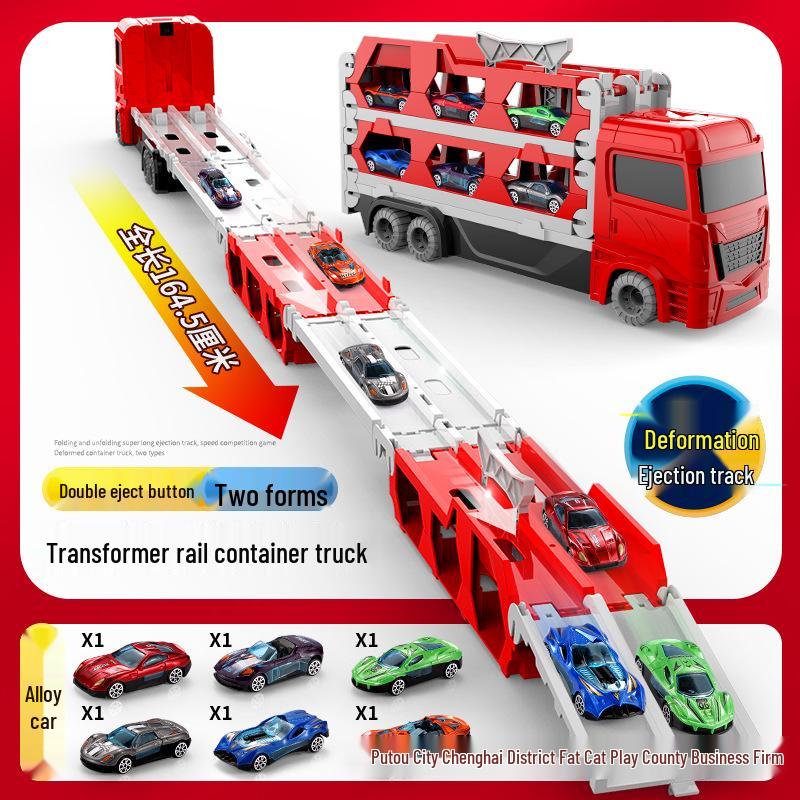 Transforming Toy Truck Car Model with Launching & Storage Features for Kids Aged 3-6