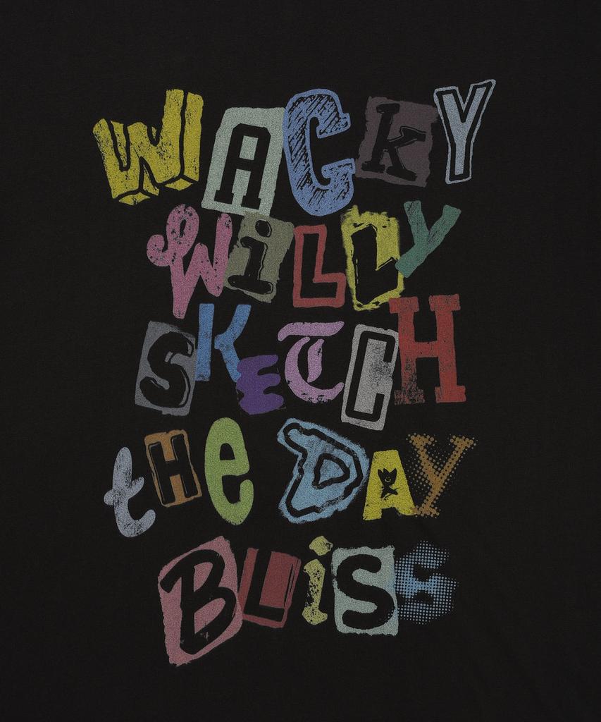 WACKY WILLY Typographic Long Sleeve Black
