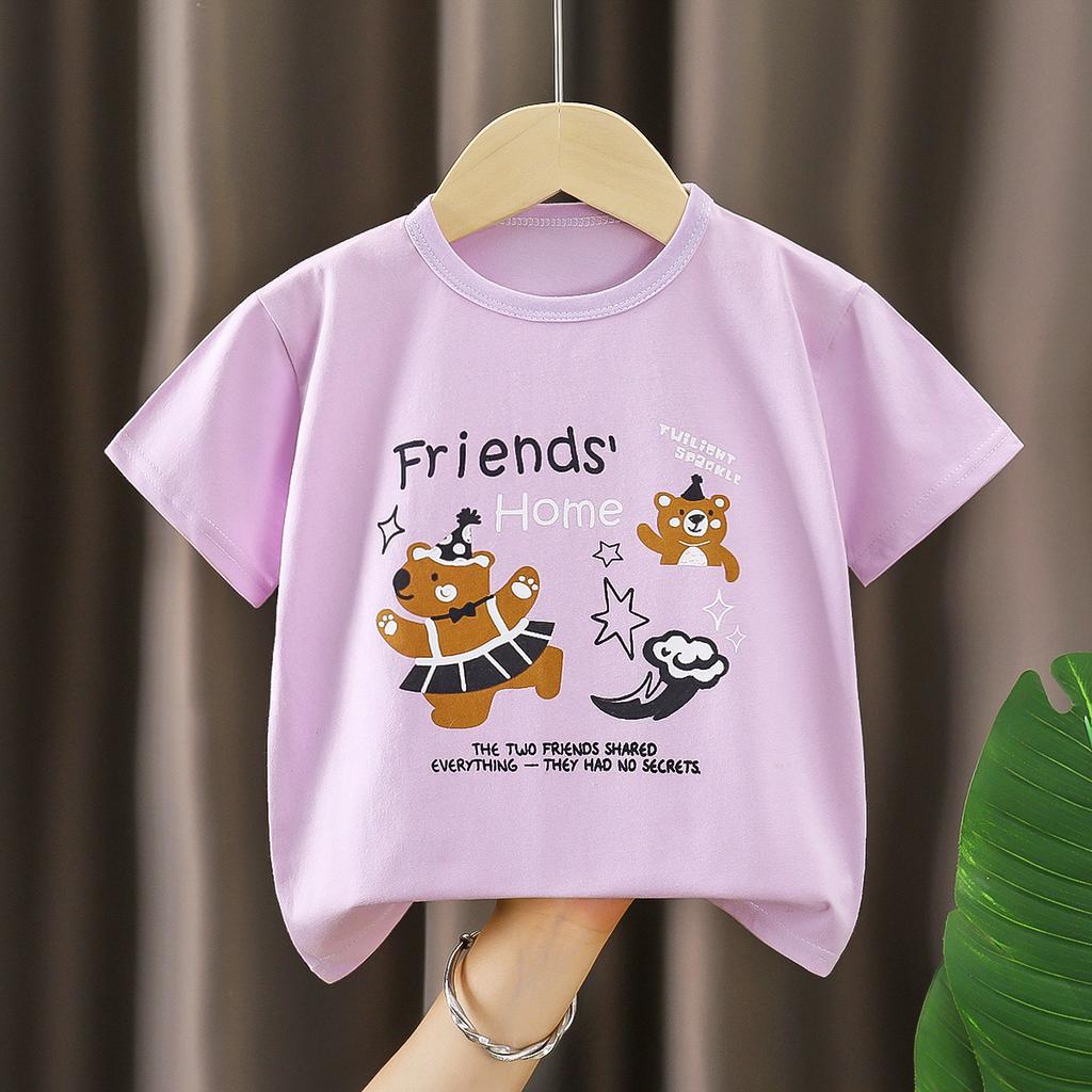 Children Short Sleeve T-shirts Version Kids Clothing Boy Baby Cotton Tees 2-9 Years Summer Cartoon Tops