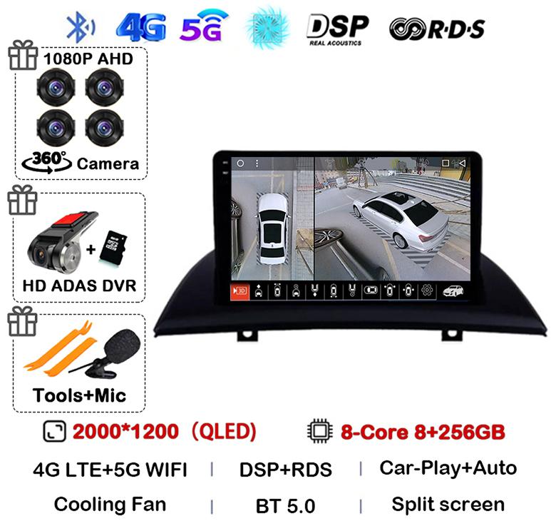 Android 14 Carplay Auto Car Radio For BMW X3 E83 2004 2005-2007-2009 2010 2011 2012 Multimedia Stereo Video Player GPS 4G WIFI