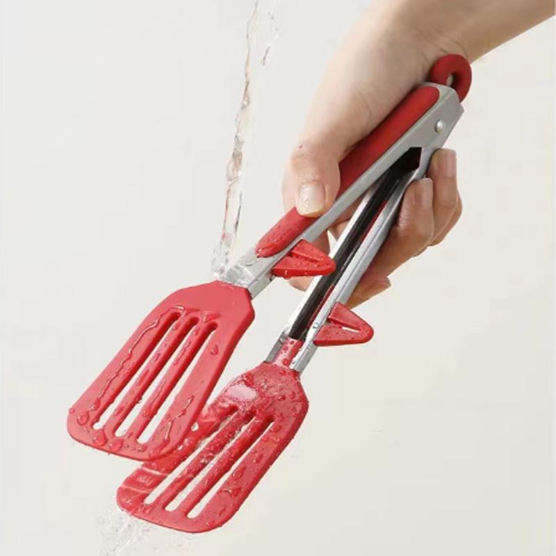 9-inch Food Tongs Stainless Steel Tongs Silicone Non-stick Cooking Clips Outdoor  Barbecue Salad Bread Tools Kitchen Accessories