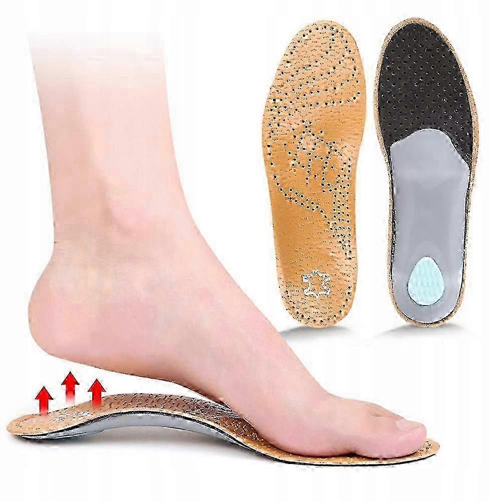 Shoes Insoles For Flat Feet, Valgus Supination, Orthopedic, Leather