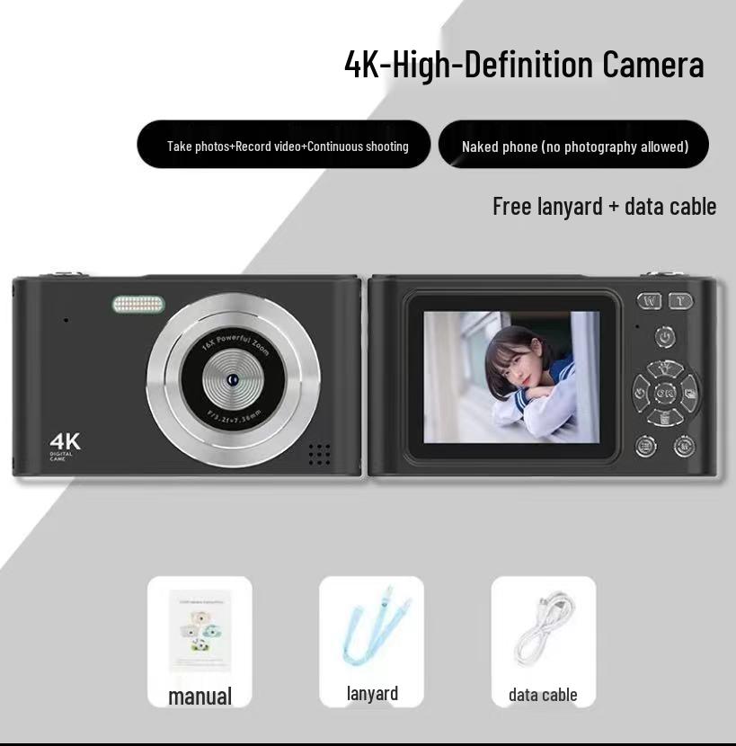 Retro 4K HD Portable CCD Camera for Students & Travel