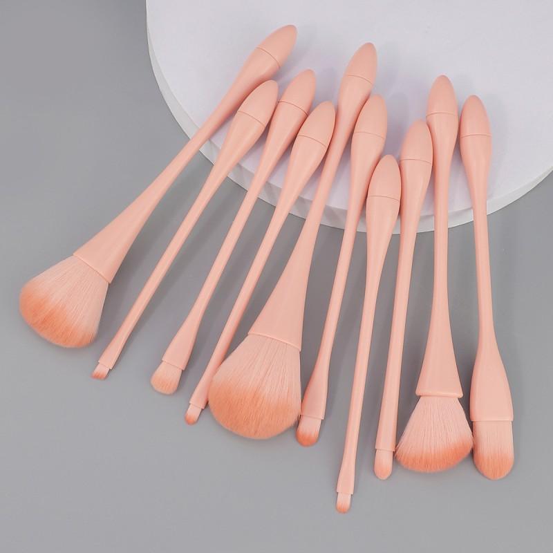10pcs Small Slim Makeup Brushes Soft Bristle Set Powder Eyeshadow Blush Contour