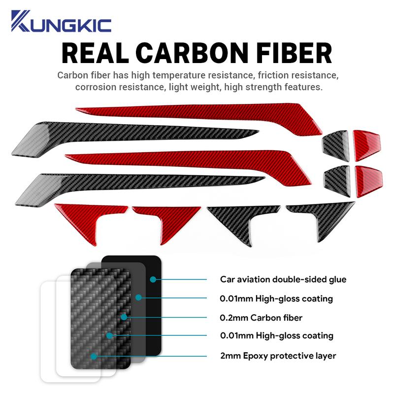 Real Soft Carbon Fiber For Toyota RAV4 XA50      2024 2025 LHD RHD Car Inner Door Handle Trim Panel Sticker