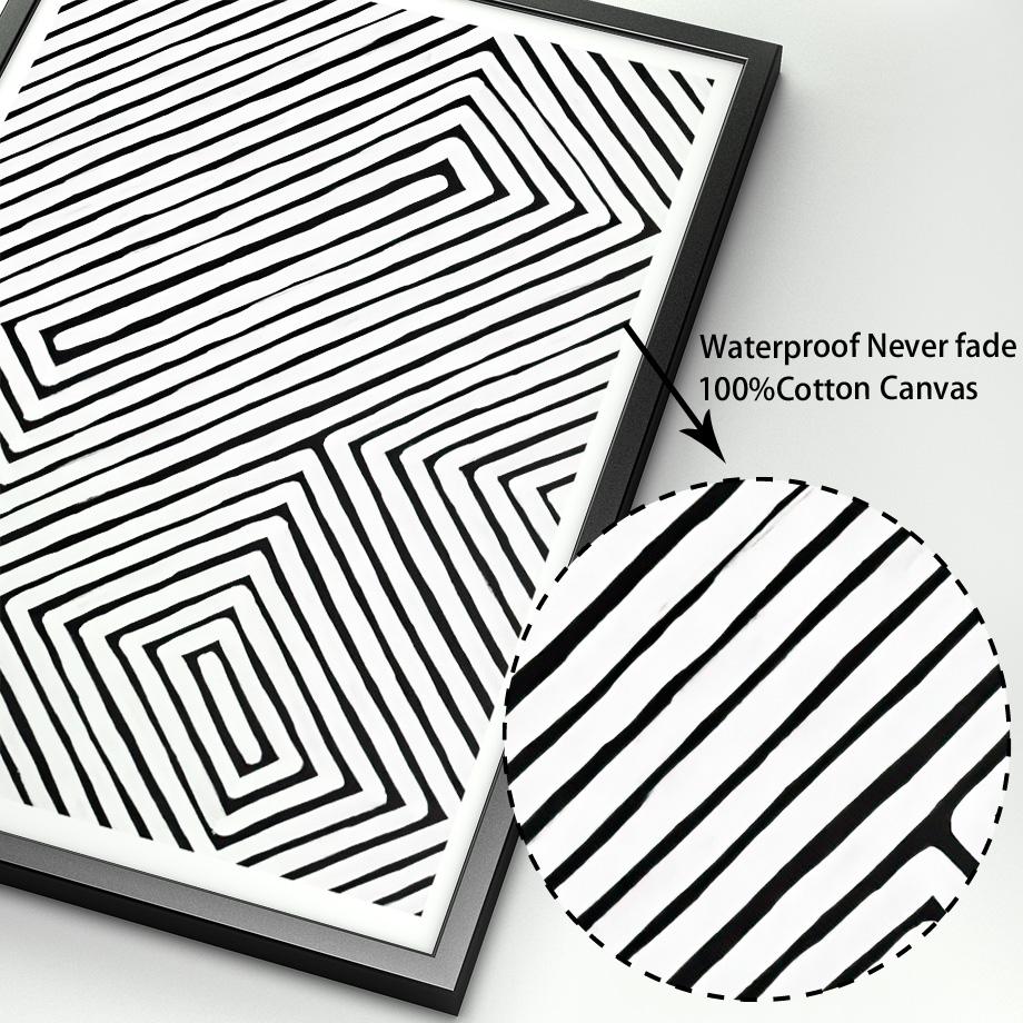 Linea geometrica astratta in bianco e nero Wall Art Canvas Painting Boho Poster e stampe di immagini a parete per soggiorno Home Decor