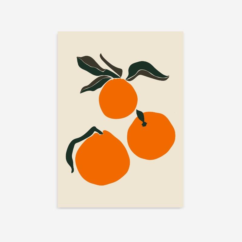 Modern Abstract Fruit Wall Art Poster Orange Lemon Avocado Papaya Print Kitchen Living Room Home Decor Canvas Painting