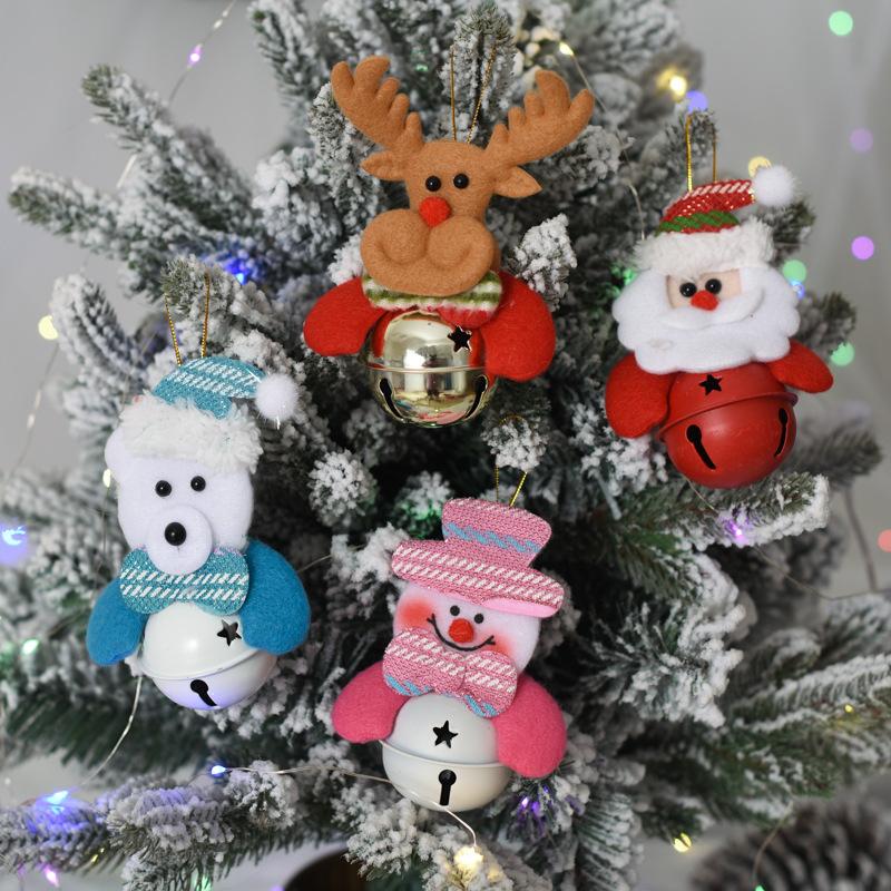 Christmas Decorations, Holiday Pendants, Christmas Tree Ornaments with Bells, Christmas Gifts, Dolls Holding Bells.