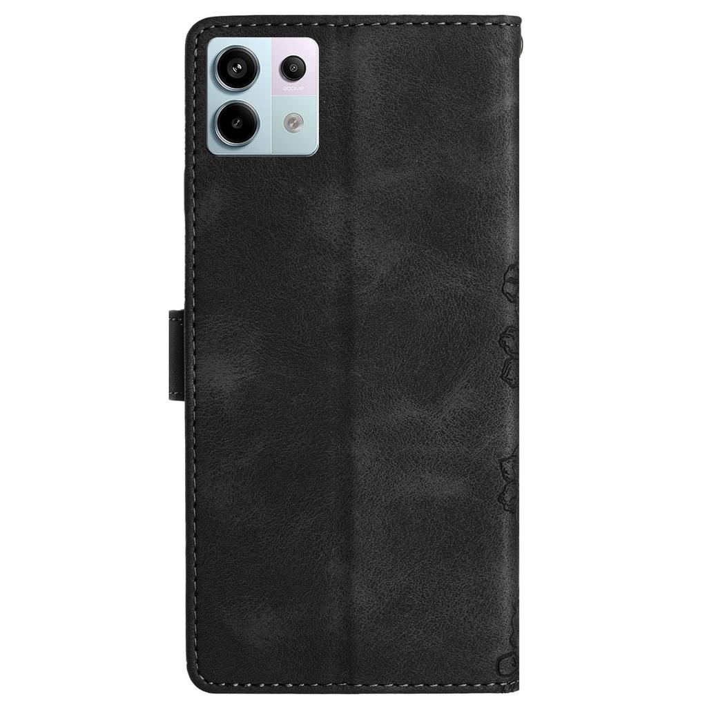 For Xiaomi Redmi Note 13 Pro 5G/Poco X6 5G Case Butterfly Flower Imprint Skin-Touch Leather Phone Cover