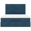 Ottoman Bed with Mattresses & LEDs Dark Blue 140x190 cm Velvet