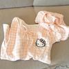 Pink plaid Kitty cat pajamas women's summer short-sleeved shorts ins style set can be worn outside loungewear two-piece set