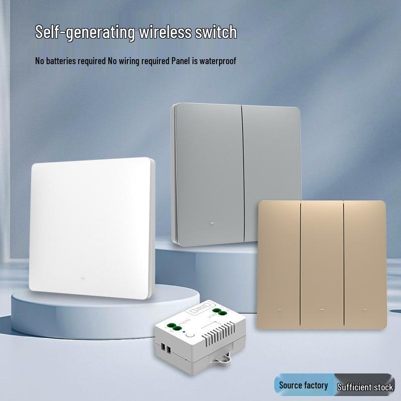 Self-Powered Wireless Switch: Stick-On Multi-Control Remote for 86-Type Panels, No Wiring Needed