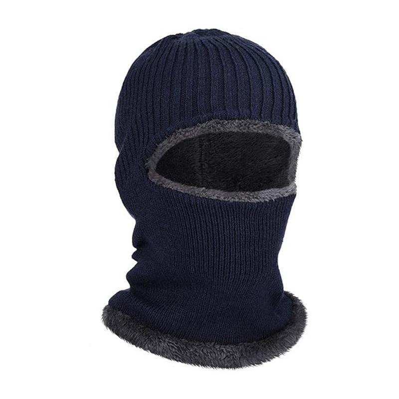 Fleece-Lined Knit Beanie Hat With Earflaps Street Style Cap For Outdoor Cycling, Warm Hat