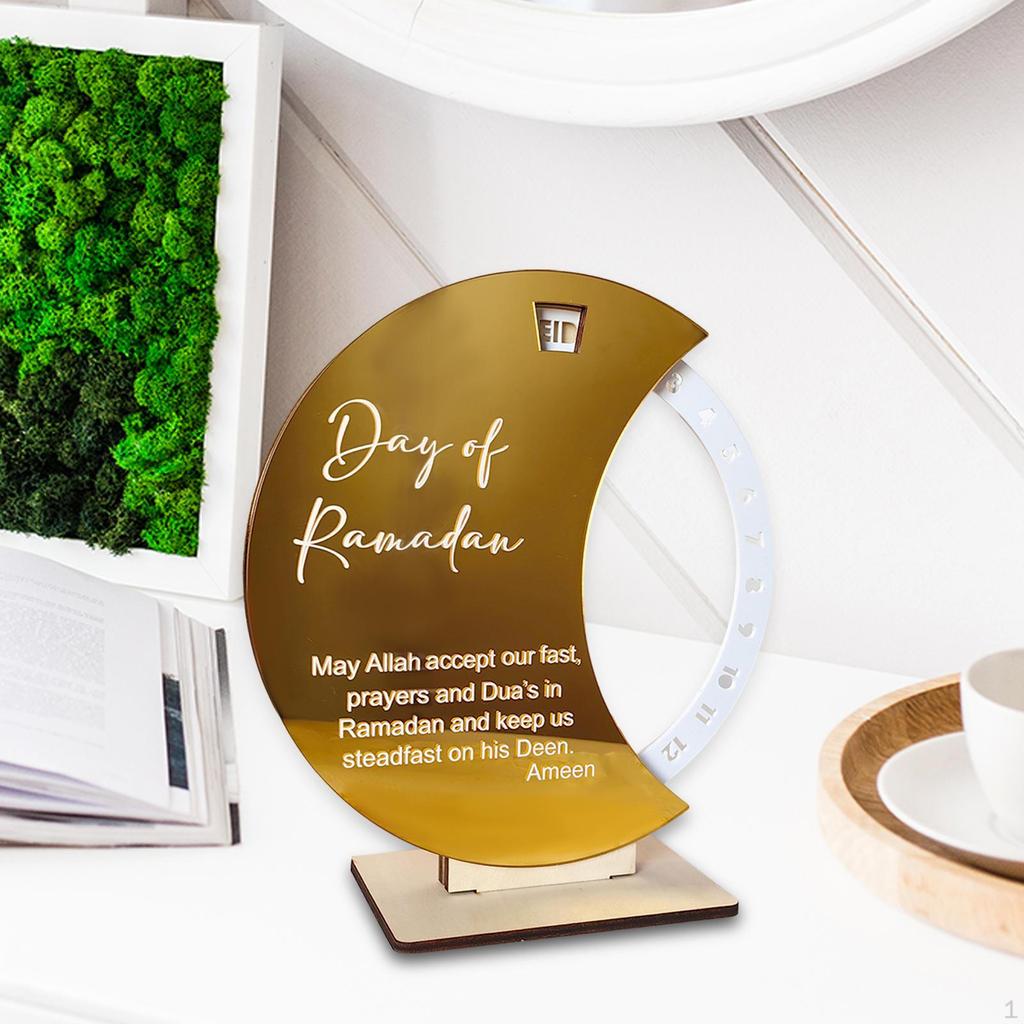 Eid Mubarak Advent Calendar Moon Decoration Diameter 20cm Decorative Traditional Arab Crafts for