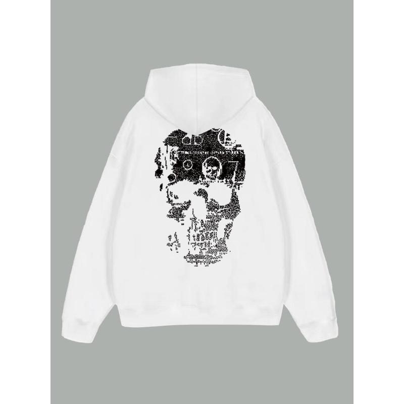 

Худи оверсайз с капюшоном и спущенным плечом, мужская толстовка с капюшоном, идеально подходит для многослойности и уличного стиля XXL чёрный