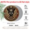 2D Flat 1pc African Tribal Woman Round Metal Sign, 8x8 in, Printed Aluminium Wall Art, Rustic Farmhouse Door Decor for Home, Room, Street, Shop