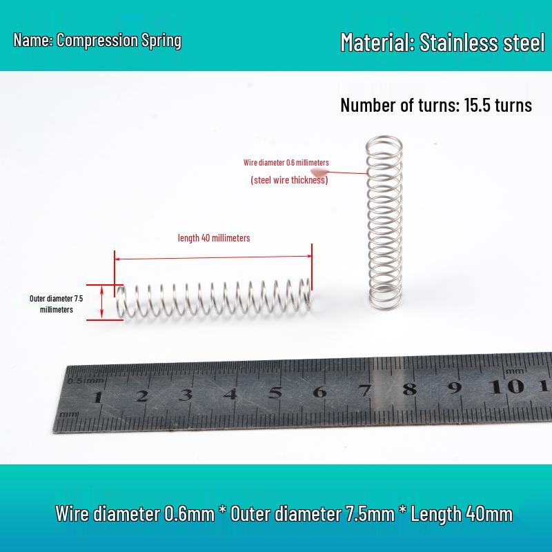 Y-förmige Edelstahl-Druckfeder, 0,6 mm Draht, 7-12 mm Außendurchmesser