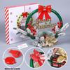 LED Lighted Christmas Wreath Decor, Festive Hanging Ornament for Window Display, Party Atmosphere Decoration Props
