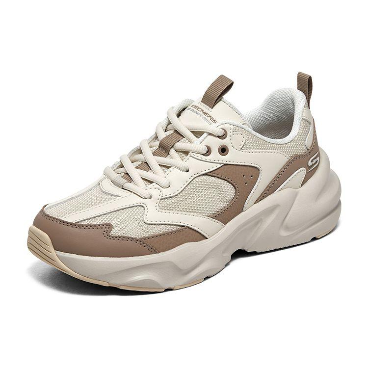 Skechers Bobs Wave Comfort Versatile Low-Top Casual Shoes Women sneaker Beige Brown 117365-NAT
