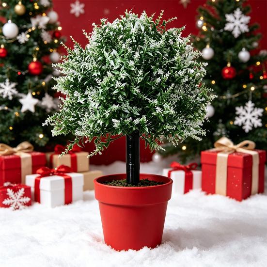 23.6" Artificial Lavender Topiary Ball with Spike Faux Lavender Shrub Bushes UV Resistant Greenery Plants for Front Porch Backyard Entryway Garden