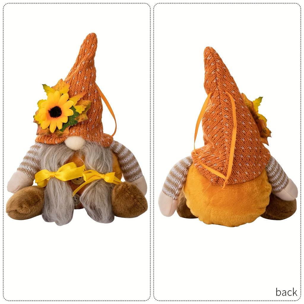 Thanksgiving Doll Harvest Maple Leaf Straw Hat Rudolf Dwarf Doll Pendants Thanksgiving Day Gifts for Child Thanksgiving Decorati
