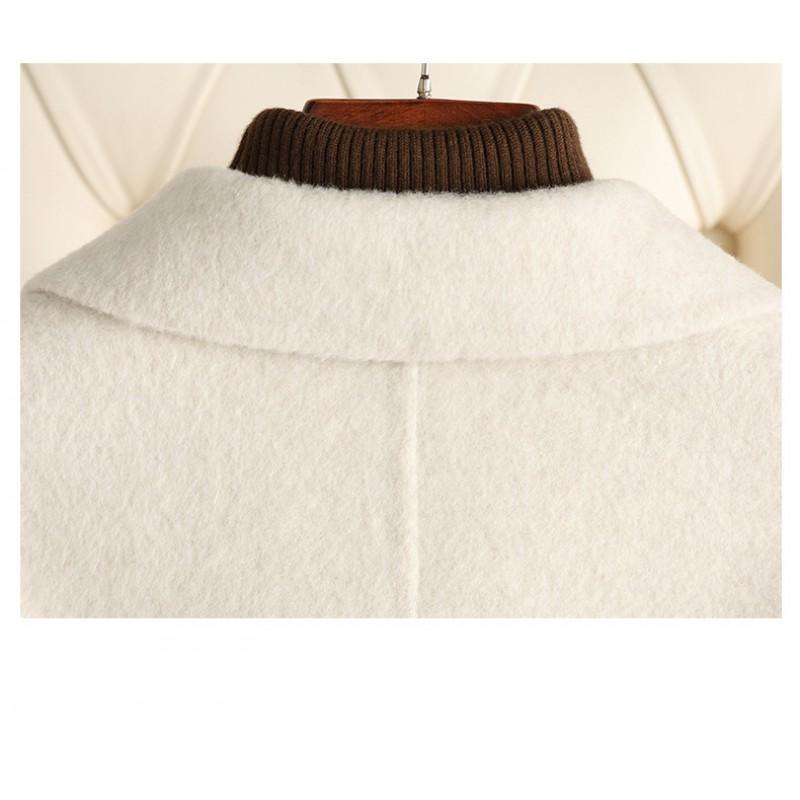 Cappotto Corto da Donna in Misto Lana con Revers Tacca Design Doppio Petto Autunno Inverno 2026 Capospalla Casual Alla Moda