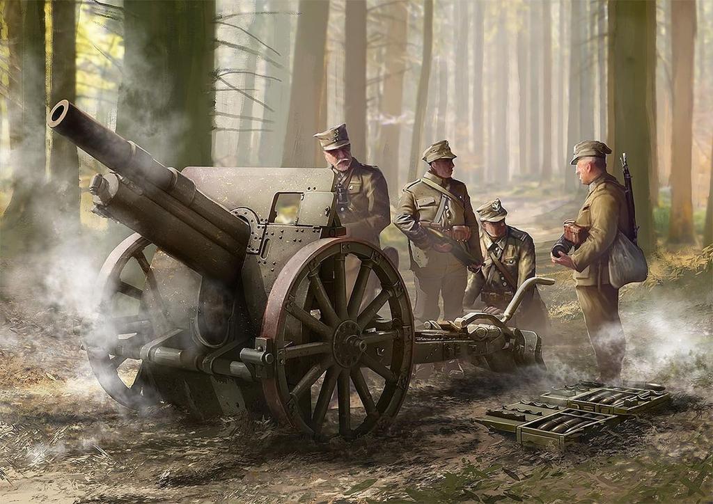 FTF 1/72 Scale Polish Skoda 100mm Type 14/19 Howitzer Plastic Model Kit PF72049 (Cannon)